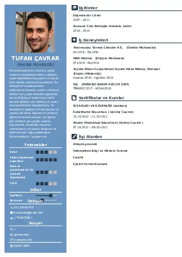 Makine Mühendisi Cv Örnekleri cv indir